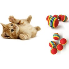 GK7 Store 2 Adet Gökkuşağı Renkli Kedi Köpek Oyun Topu