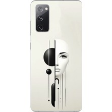 Dali Design Samsung Galaxy S20 Fe Uyumlu Şeffaf Kılıf Estetik Yüz 2 Tasarımlı