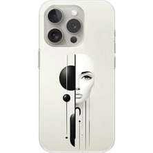 Dali Design iPhone 13 Pro Uyumlu Şeffaf Kılıf Estetik Yüz 2 Tasarımlı