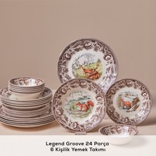 Karaca Forever Bone Legend Groove 24 Parça 6 Kişilik Yemek Takımı