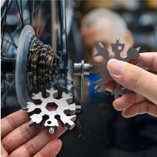 2 Adet Kar Tanesi Çelik Taşınabilir Çok Amaçlı Tornavida Takımı/ Konserve Şişe Açıcı 18 In 1