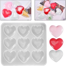 Tinky Winky Epoksi Silikon Çoklu Bombeli Kalp Magnet Anahtarlık Kalıbı