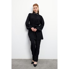 Leora Tunik Pantolon Takım - Siyah