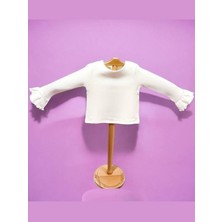 Çikoby Kız Çocuk Yumuşak Dokulu Kolları Fırfırlı Boyundan Bağlamalı Bluz