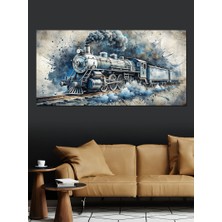Kanvas Tablo Dumanlar Arasında Buharlı Tren