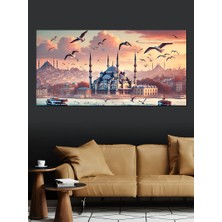 Kanvas Tablo Martılar ve Istanbul Manzarası