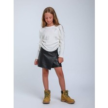 Escabel Kız Çocuk Fitilli Taş Işleme Yusufcuk Detaylı Bluz