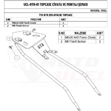 Tvs Apache Rtr 200 Uyumlu Topcase Çanta Demiri