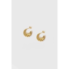 Glare Jewellery Açık Themis Model Altın Kaplama Küpe