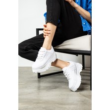 Günlük Kadın Spor Ayakkabı Yüksek Taban 6 cm Sneaker Siyah - Beyaz - Bej - Rugan - Süet 001