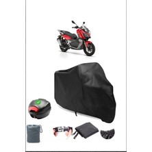 Breen Rks Reale 125 Arka Çanta Uyumlu Siyah Motosiklet Branda Su Geçirmez Dayanıklı Kumaş