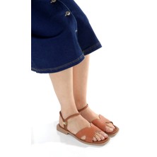 Artı Artı Ayakkabı MİA028-3013 Deri Kadın Günlük Ortopedik Taba Tatil Sandaleti