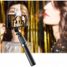 Kendiliğinden Işıklı Masaüstü Tripod Olabilen Telefon Tutuculu Kablosuz Kumandalı Selfie Çubuğu