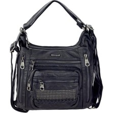 Louisiana Polo Bolsas Kadın Omuz ve Sırt  Çanta Siyah 1029