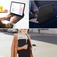 Fogy Apple iPad Air 13INÇ M3 Çipli 2025 Uyumlu Magic Uyumlu Touchpad Işıklı Klavyeli Kılıf