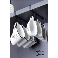 3Art Metal Metal Kancalı Fincan, Kupa, Cezve Askısı- Kravat ve Kemer Askısı - Dolap Içi Askı - Banyo Askısı
