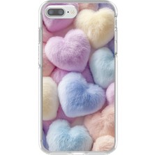 Dali Design iPhone 7 Plus Uyumlu Şeffaf Kılıf Peluş Tasarımlı