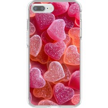 Dali Design iPhone 8 Plus Uyumlu Şeffaf Kılıf Şeker Tasarımlı