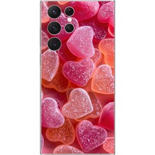 Dali Design Samsung Galaxy S22 Ultra Uyumlu Şeffaf Kılıf Şeker Tasarımlı