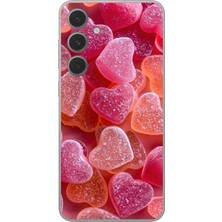 Dali Design Samsung Galaxy S24 Uyumlu Şeffaf Kılıf Şeker Tasarımlı