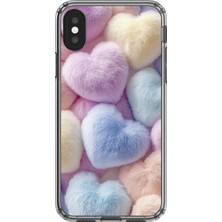 Dali Design iPhone Xs Uyumlu Şeffaf Kılıf Peluş Tasarımlı