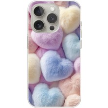 Dali Design iPhone 16 Pro Uyumlu Şeffaf Kılıf Peluş Tasarımlı