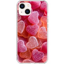 Dali Design iPhone 14 Plus Uyumlu Şeffaf Kılıf Şeker Tasarımlı