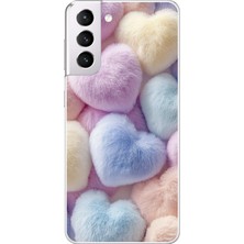 Dali Design Samsung Galaxy S21 Uyumlu Şeffaf Kılıf Peluş Tasarımlı