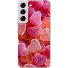 Dali Design Samsung Galaxy S22+ Uyumlu Şeffaf Kılıf Şeker Tasarımlı