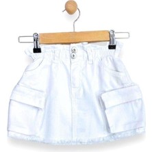 Kız Çocuk Büyük Cepli Kot Etek