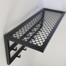 Gelişim Metal Dekoratif Demir Raflı Duvar Askısı - Metal Askılık - Elbise Askısı - Modern Design