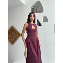 Fevien Kolsuz Uzun Kabardin Elbise - Bordo