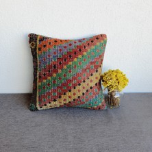 El Dokuma Kilim Kırlent Kılıfı 40X40 cm