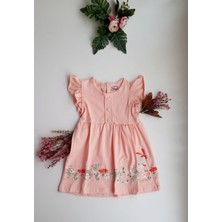 Mini Pink Kız Bebek Yazlık Penye Elbise 9-24 Ay Somon