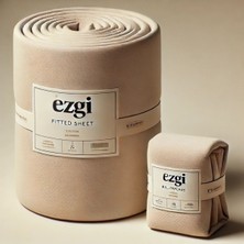 Battal Boy Bej Ranforce Dokuma Lastikli Çarşaf ve Yastık Kılıfı 180 x 200+30'AR  cm  Köşe Yüksekliği