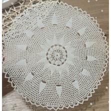 Pelince Epoksi Reçine Nişan Tepsisi - Dantel ve Incili - Altın Kulp - Çap: 30 cm