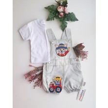 Kity & Mity Erkek Bebek Salopet Takım 6-9-12 Ay A.mavi