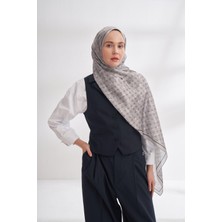 Armanda Vual Monogram Desen Şal 3361-STONE