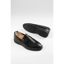 Black Cafu 2218 Hakiki Deri Erkek Casual Siyah