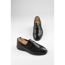 Black Cafu 2218 Hakiki Deri Erkek Casual Siyah