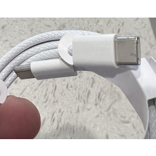 Orjinal Apple iPhone 15 / 15 Plus / 15 Pro / 15 Pro Max Uyumlu Hasır Örgü Type-C Hızlı Şarj Kablosu 60W