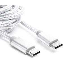 Orjinal Apple iPhone 15 / 15 Plus / 15 Pro / 15 Pro Max Uyumlu Hasır Örgü Type-C Hızlı Şarj Kablosu 60W