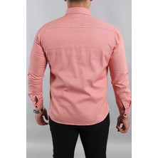 Erkek Mint Slim Fit Dar Kalıp Pamuklu Kot Gömlek