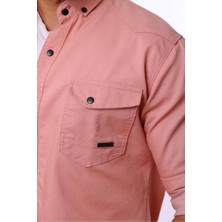 Erkek Mint Slim Fit Dar Kalıp Pamuklu Kot Gömlek