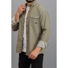 Erkek Mint Slim Fit Dar Kalıp Pamuklu Kot Gömlek