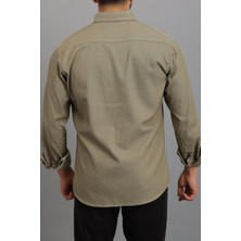 Erkek Mint Slim Fit Dar Kalıp Pamuklu Kot Gömlek
