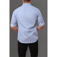 Erkek Mint Slim Fit Dar Kalıp Pamuklu Kot Gömlek