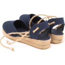 Star Tombis Elişi Hasır Jüt Bileğe Bağlı Ipli Günlük Kadın Espadril Handmade