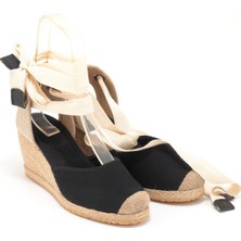 Star Tombis Elişi Ipli Espadril Dolgu Topuk Keten Espadril Handmade