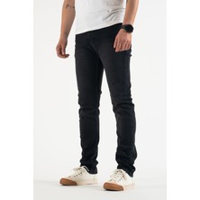Erkek Füme Slim Fit Dar Kesim Pamuklu Esnek Jean Kot Denim Pantolon